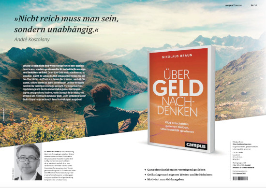 Dr. Nikolaus Braun Über Geld nachdenken. Campus Verlag 2021